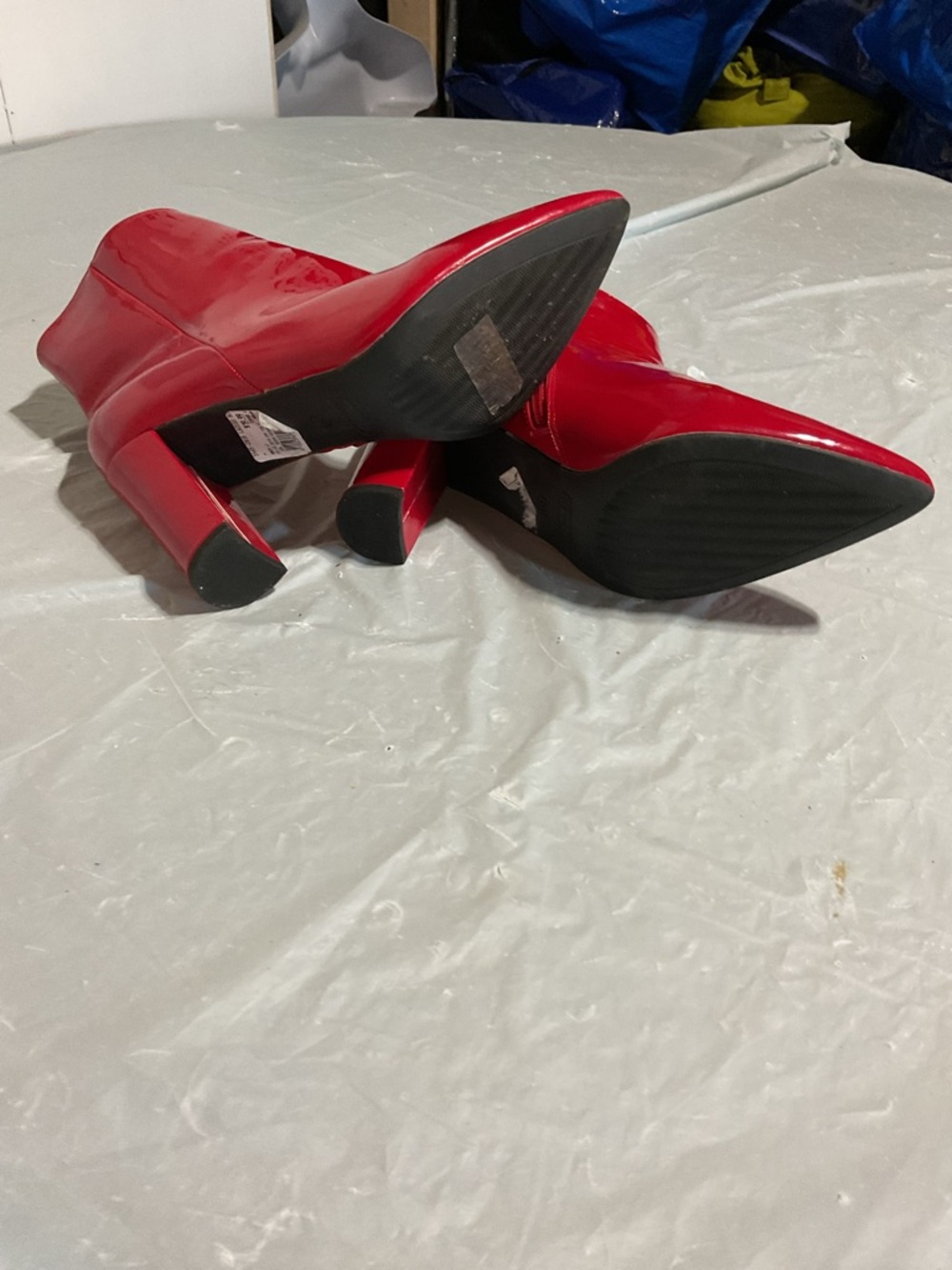 Red Patent Pointed Toe Ankle Boots - Women 1087 - Picture 5 of 8